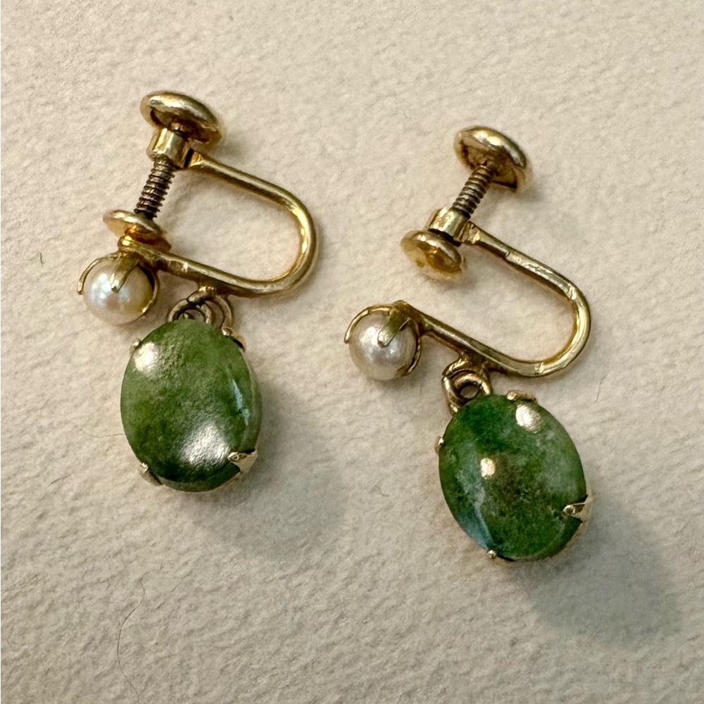 Vintage dangling screw back Earrings signed by Ego Ronci 12kt GF